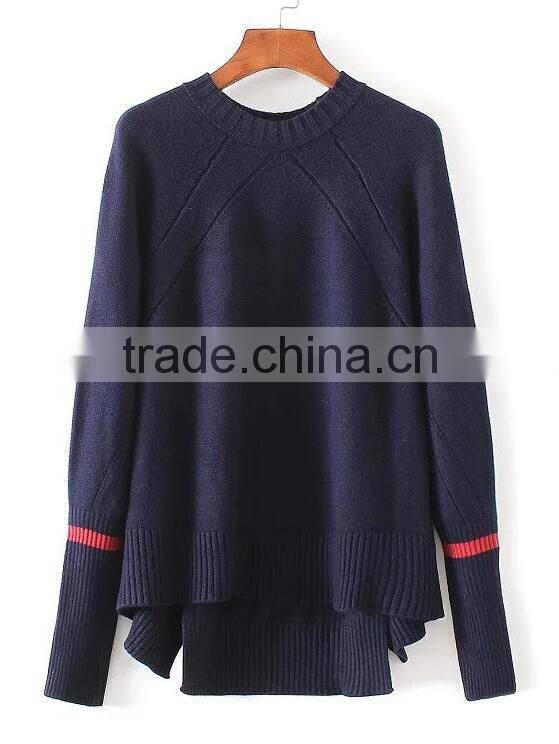 EY0856S New Fashion 2016 Women Long Sleeve irregularity Knitted Pullover Sweater