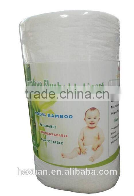 baby disposable diaper liner biodegrable flushable wholesale organic bamboo
