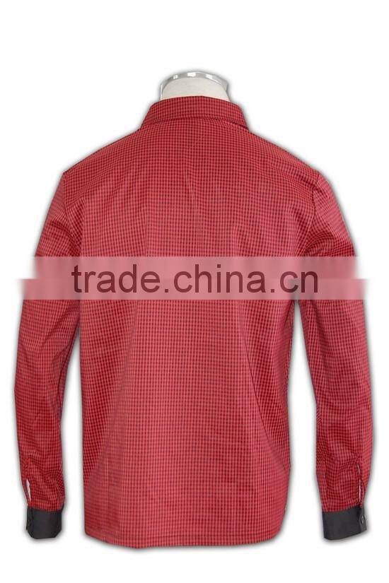 100% Cotton Design china made black brim mens maroon color cotton shirt