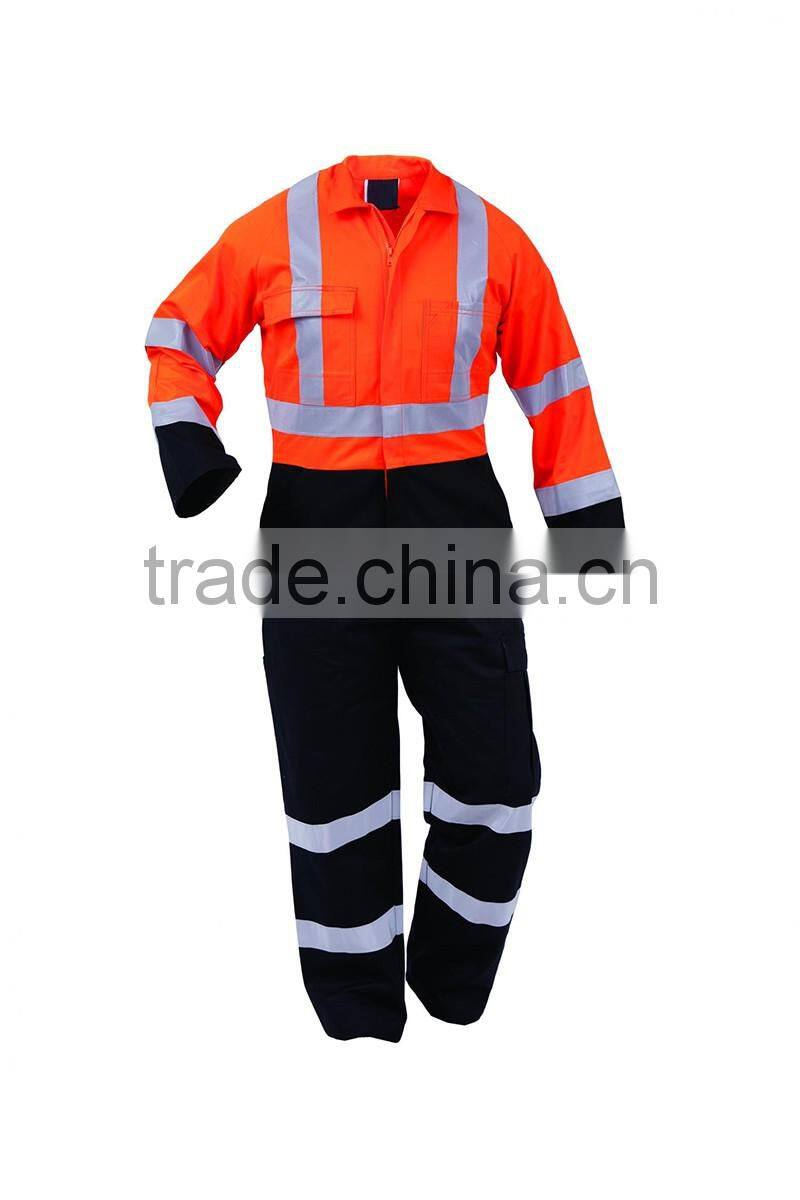 hot sell contrast colour protex fr coverall with 3m reflecitve tape