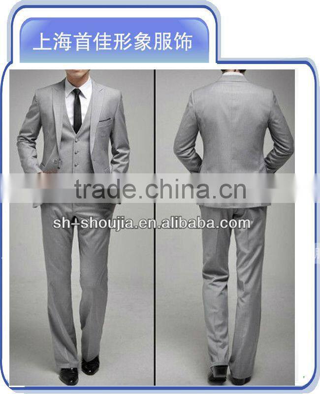 2014 best business mens grey silk comfortable suit