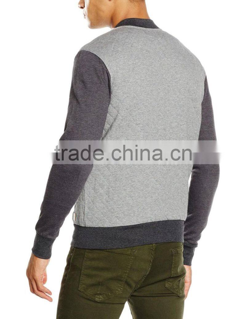 Mens Quilted Plain Hoodie Sweatshirt Winter Jacket