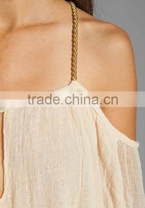 twisted shoulder straps drop back tops