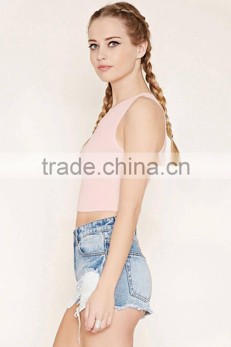 2016 guangzhou shandao oem service summer new design casual plain dyed women sleeveless tunic tops