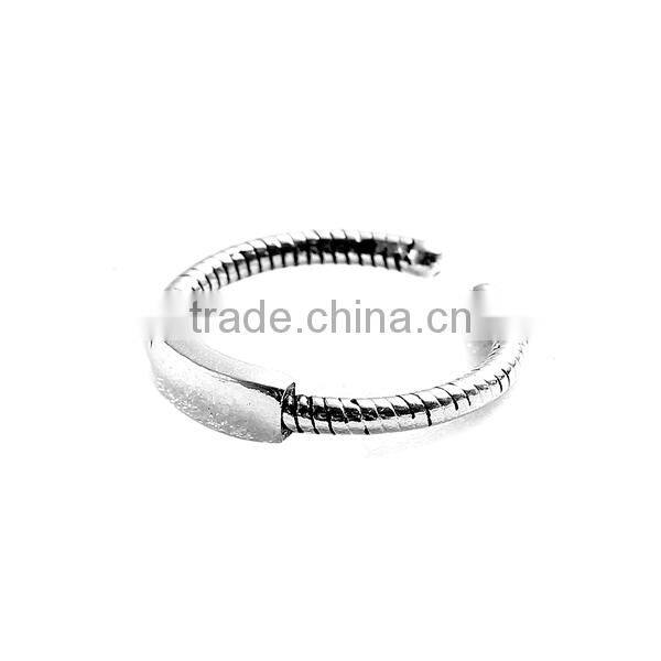 Copper Cable Twisted Open Rings Antique Silver Blank Stamping Tags Rectangle Spiral