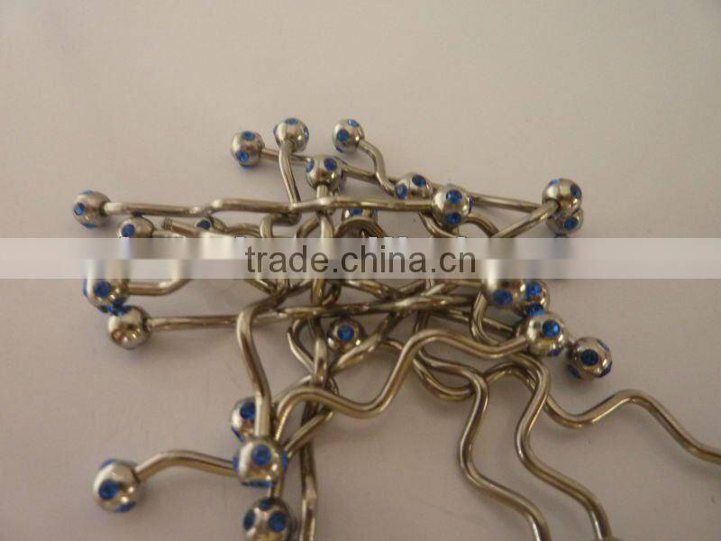 Wholesale New Gem Stone Wave Industrial Barbell Tongue Ring