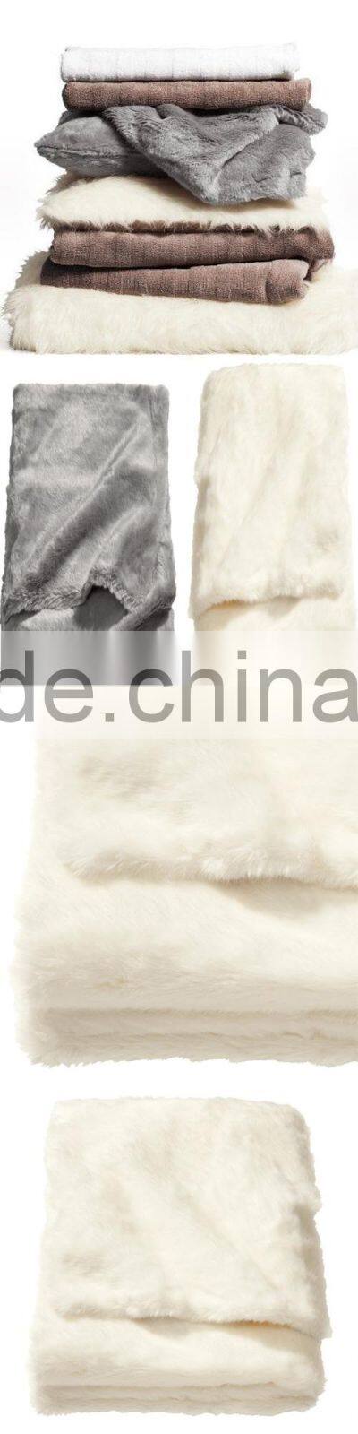 White Faux Fur Throw Blanket