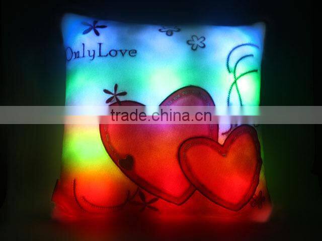 Custom hot LED night light pillow stuffed lighted pillow