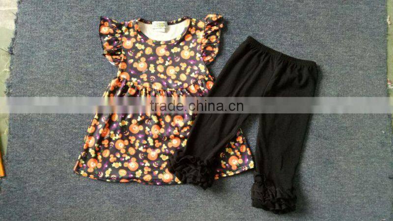 New Halloween Boutique Raglan Outfits Toddlers Girls Fall Ruffle Clothes Sets Girls Halloween Giggle Moon Remake Outfits