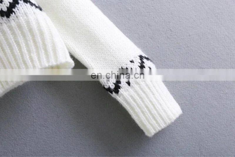 Custom Latest Fashion Design Sweaters Stock Computer Knitted Cashmere Women Loose Sweater