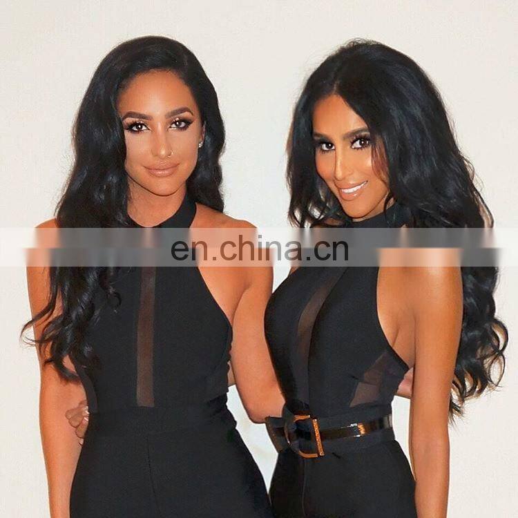 Dropshipping Clothing Women Black Sleeveless Lace Playsuit Clubwear Sexy Jumpsuits Romper