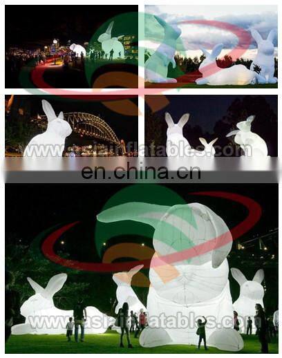 New design Decorative inflatable rabbit with LED lighting/inflatable easter bunny for advertising