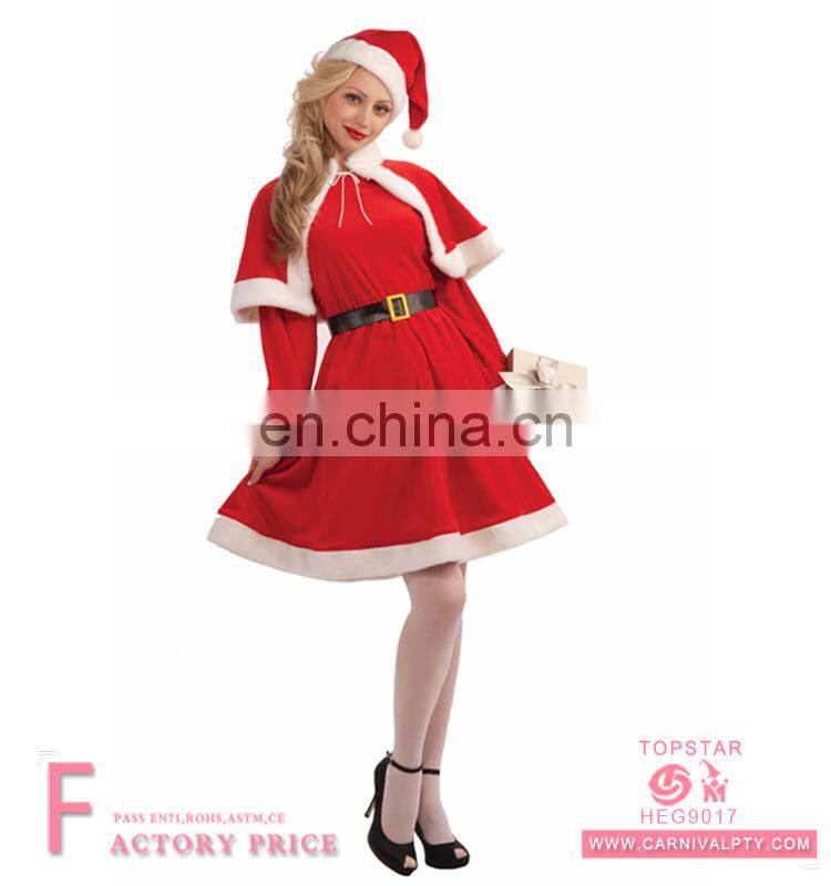 New Product Promotional Miss Santa Women Christmas Party Costume For Christmas