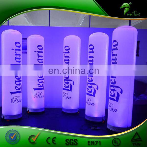 Custom Inflatable Led Totem , Advertising 3m High Inflatable Lighting Changing Tube