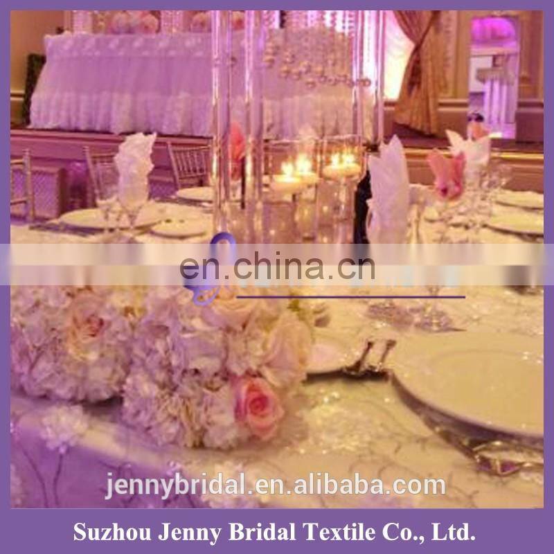 TC147A white two layers tulle frill materials in table skirting