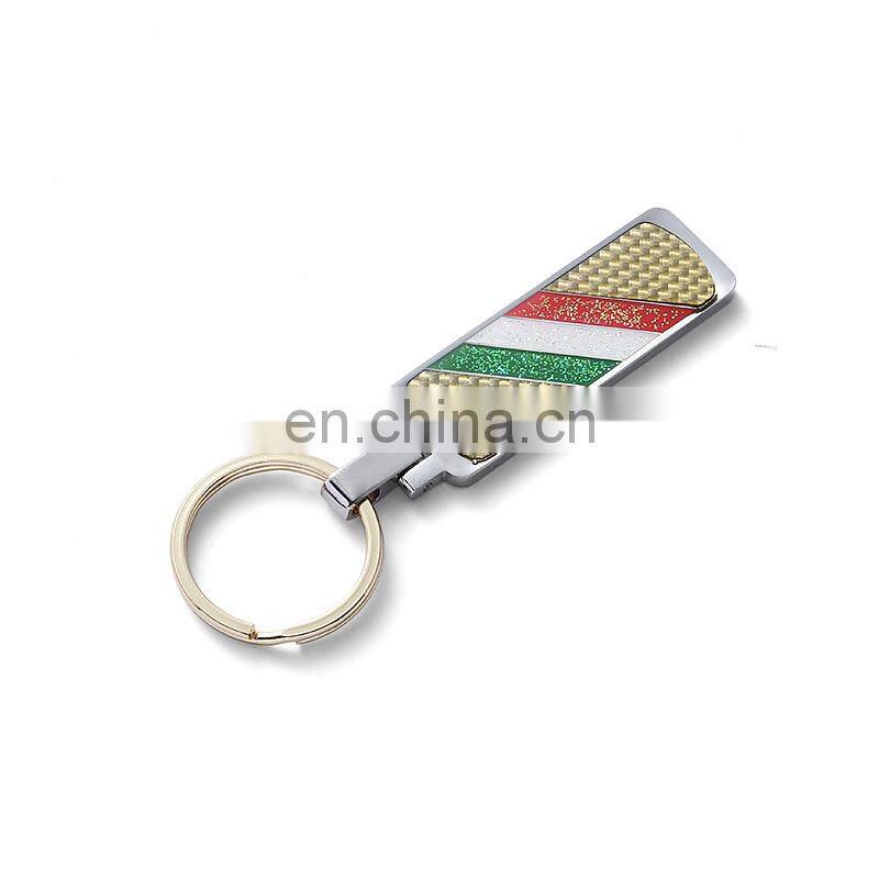 Custom 2018 zinc alloy carbon fiber glitter AP metal keychain