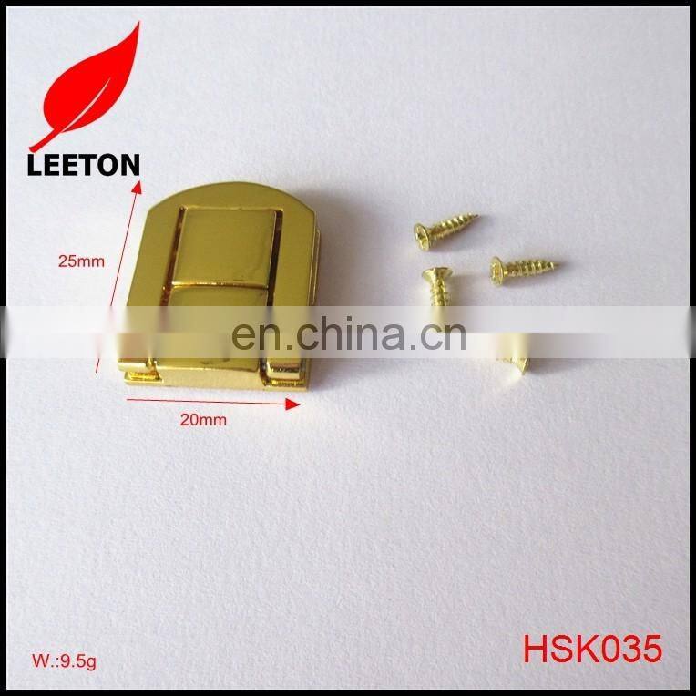 Good quality shiny gold wooden box lock