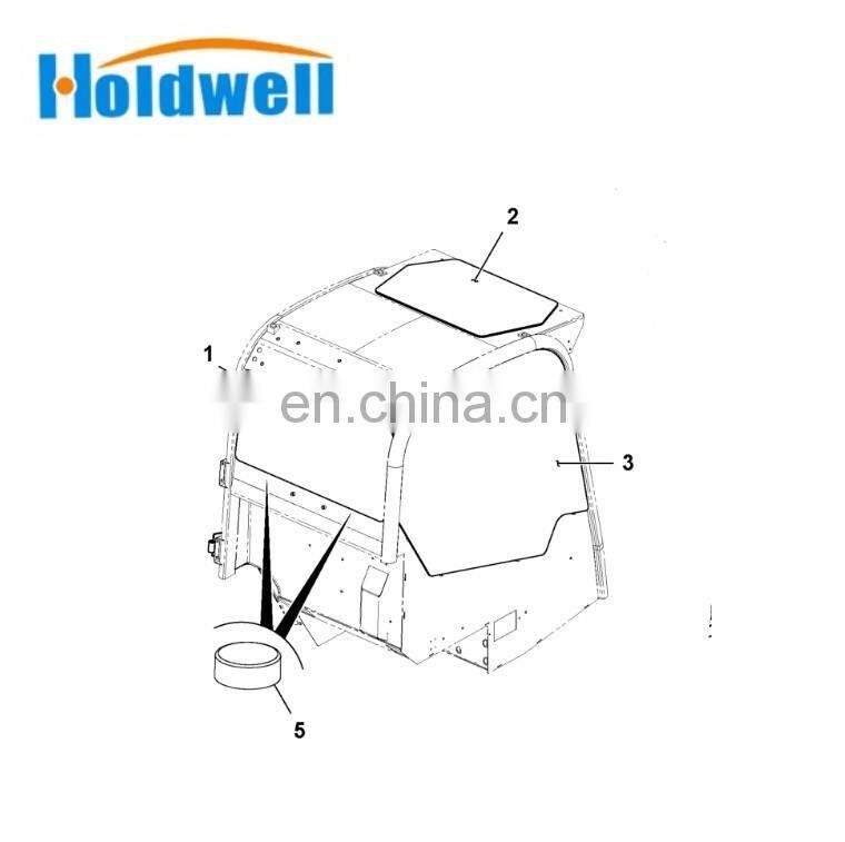 window glass right front cab glass VOE16213139 RH fit for skid steer MC60C