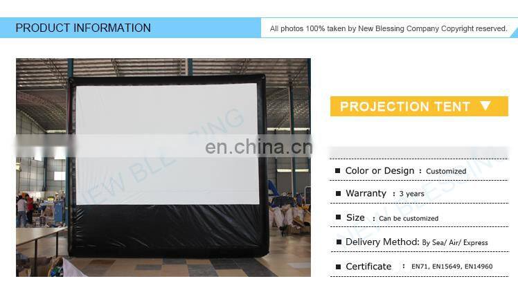 Factory customized family outdoor PVC rear projector inflatable movie screen