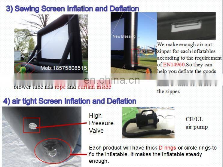 Black Inflatable Cinema Screen Outdoor Party Inflatable Video Wall Screen