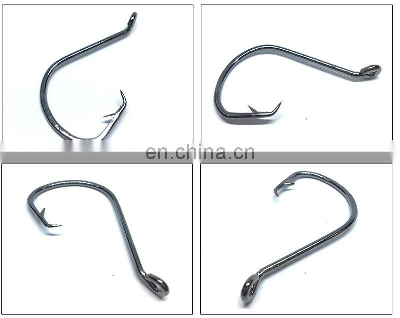 Amazon Black Stainless Steel Ring Hook Saltwater Fishing Cocked Mouth Cuttlefish Octopus Hook