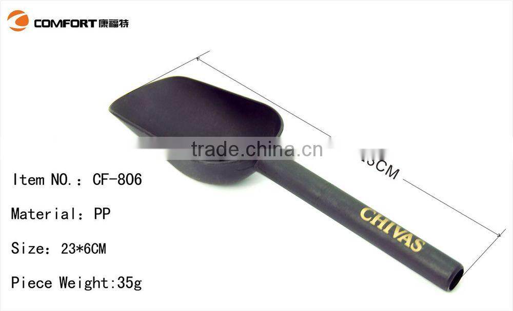 black plastic mini ice bucket scoop