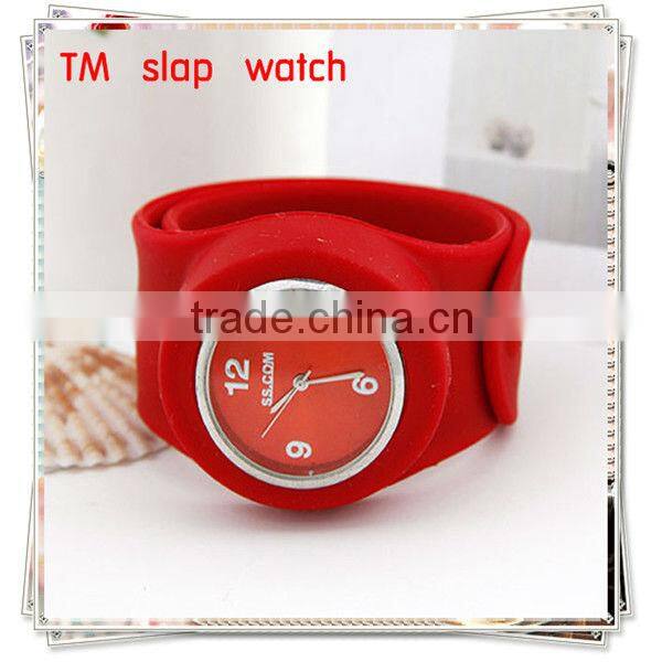 fashion colors black slap watch&silicone watch