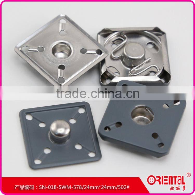 high quality 2 parts square paint metal snap buttons