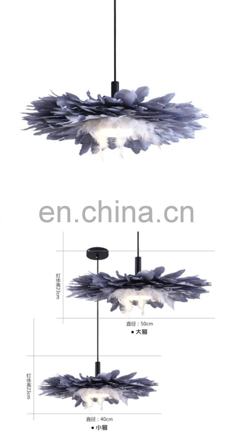 Feather Lamp Shade Romantic Dream Chandelier LED Lamp Bedroom Living Room