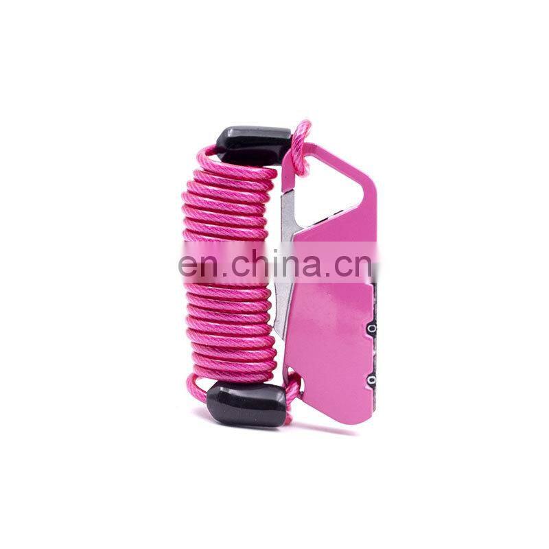 High Security zip lock bag wire rope cable pad lock durable combination padlock Safety lock