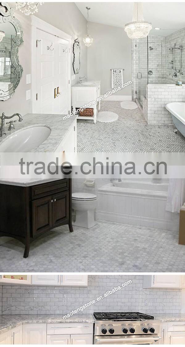 1x3 fretwork interlock marble mosaic tile