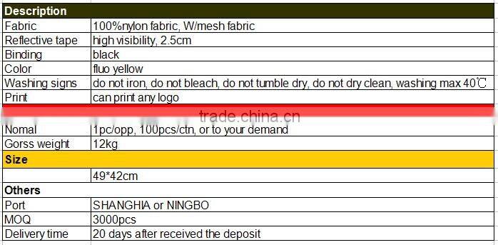 High visibility backpack cover