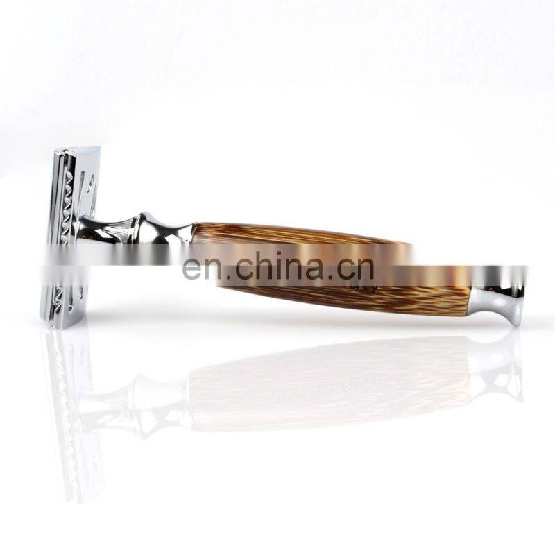 Private Label Razor Blade Black Bamboo Wood Double Edge Safety Razor