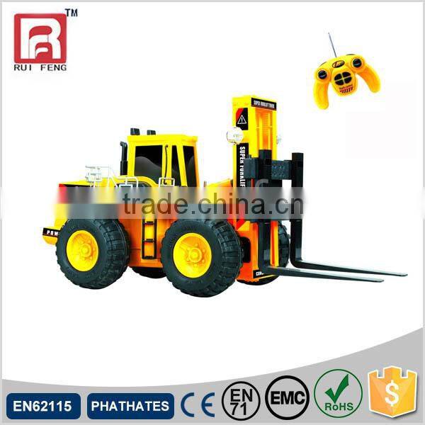 Radio control large yellow plastic toy forklift