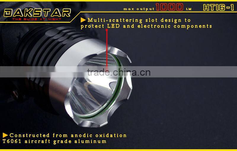DAKSTAR XML T6 HT16-1 1000LM 18650 Rechargeable High Power Aluminum Headlamp LED With CREE