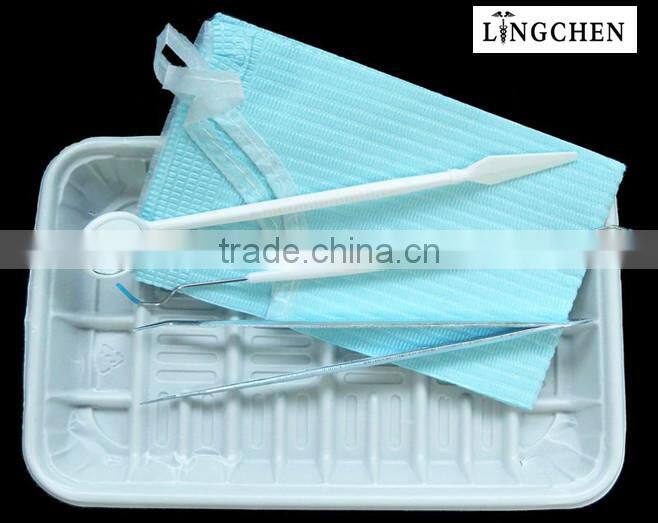 Dental disposable package/disposable set,mouth mirror , probe, bib,tweezer