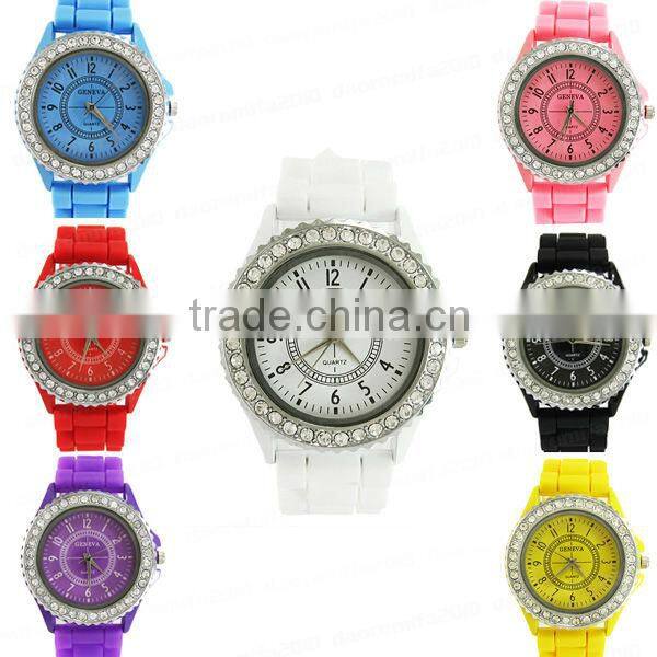 Colorful silicone royal diamond watches
