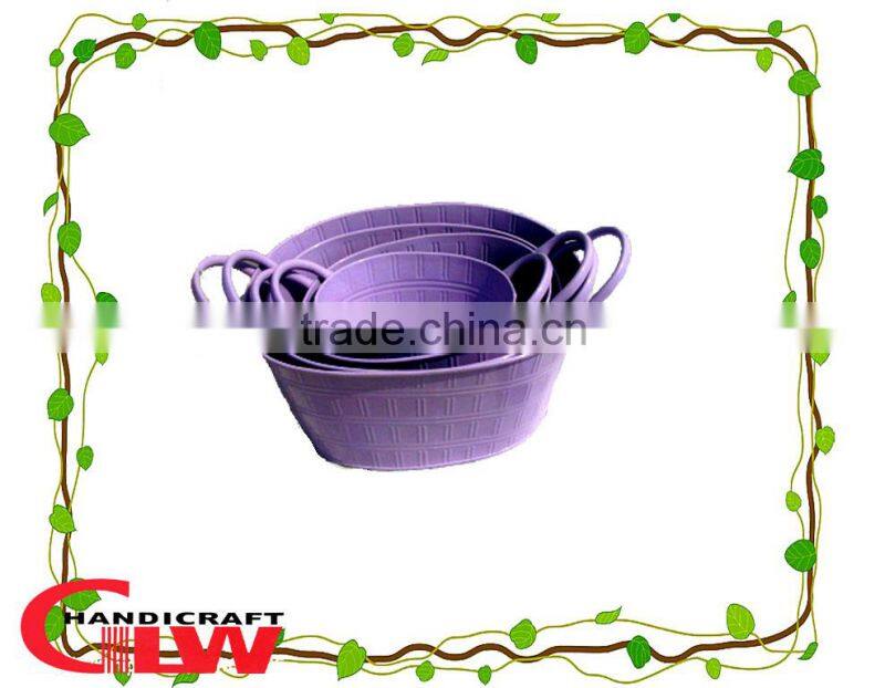 purple iron bucket with handles, oval bucket,factory wholesale directly,storage bucket