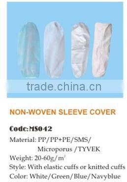 Medical Disposable non-woven polypropylene oversleeves elastic wrist 16" 18" yellow color