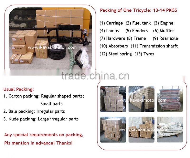 200cc Lifan Air Cooling System Double Rear Wheeler Motor Tricycle Passenger Type With Passenger Back Rest