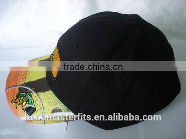 Custom logo printing long bill black strap women's baseball trucker cap