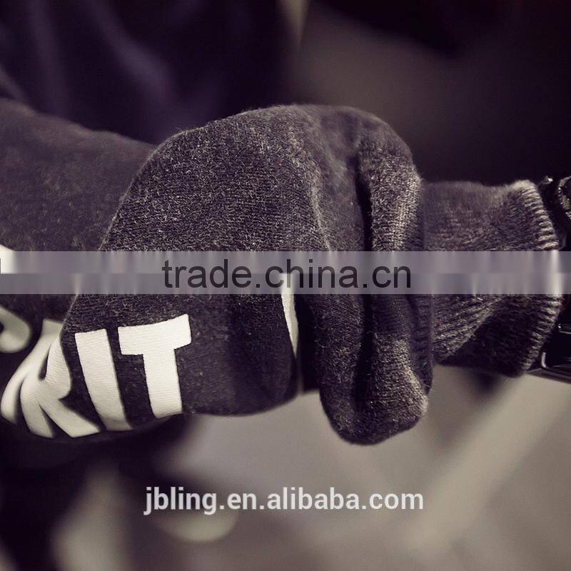 2015 new women's plus thickness washed velvet long-sleeved sweater letter head T-shirt