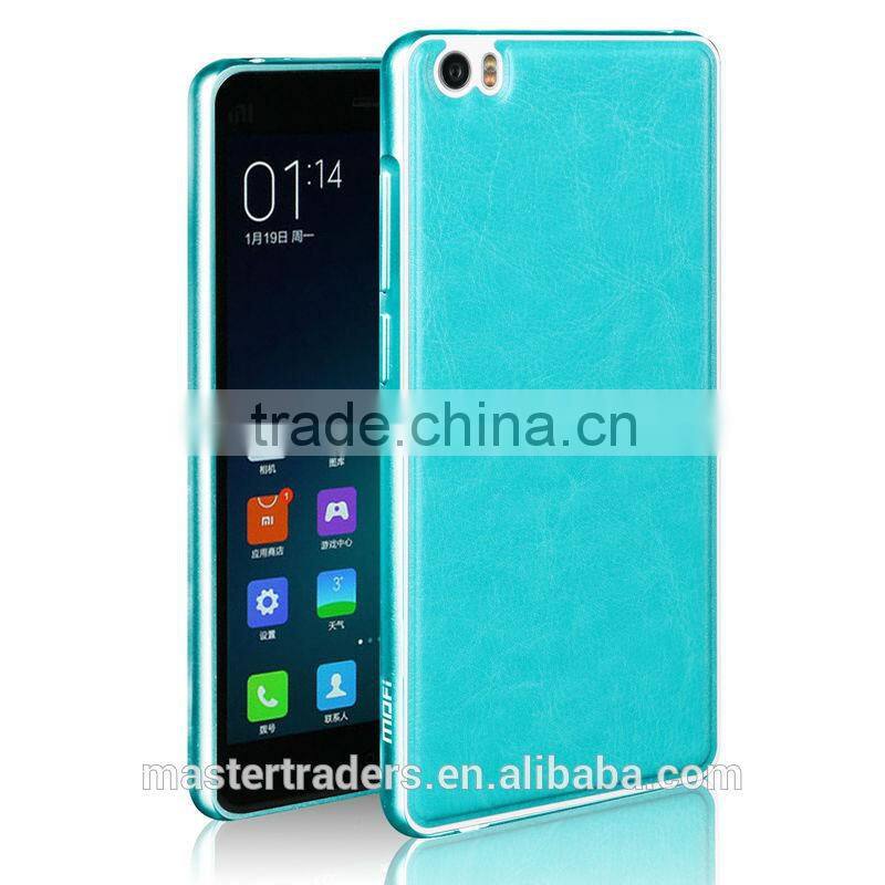 Original MOFI PU Leather Back Cover Case With Metal Frame For Xiaomi Note MT-3403