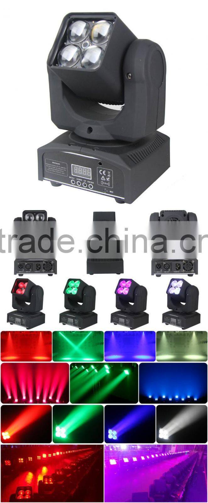 4x10W 4in1 rgbw zoom moving head professional dj stage lighting equipment