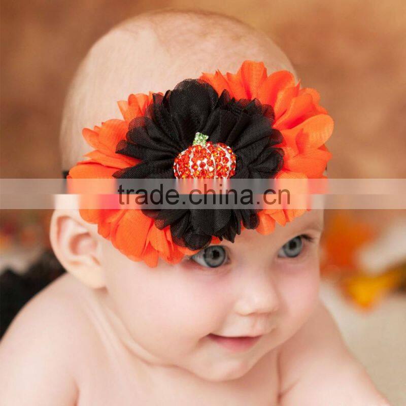 Hot-sales baby black flower Headband girl Halloween flower hairband Toddler baby large black flower Headband wh-1829