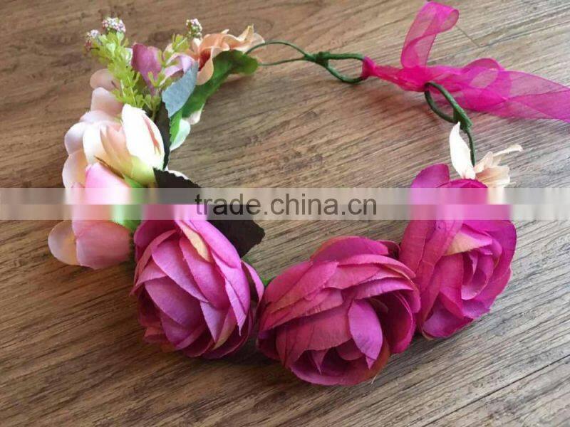 wholesale Fashion roseo headband tiara rose flower crown for women accessories