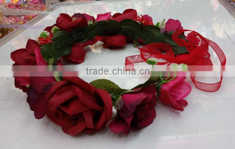 Fashion tiara flower garland crown headband for women wedding garland crown handband for girls