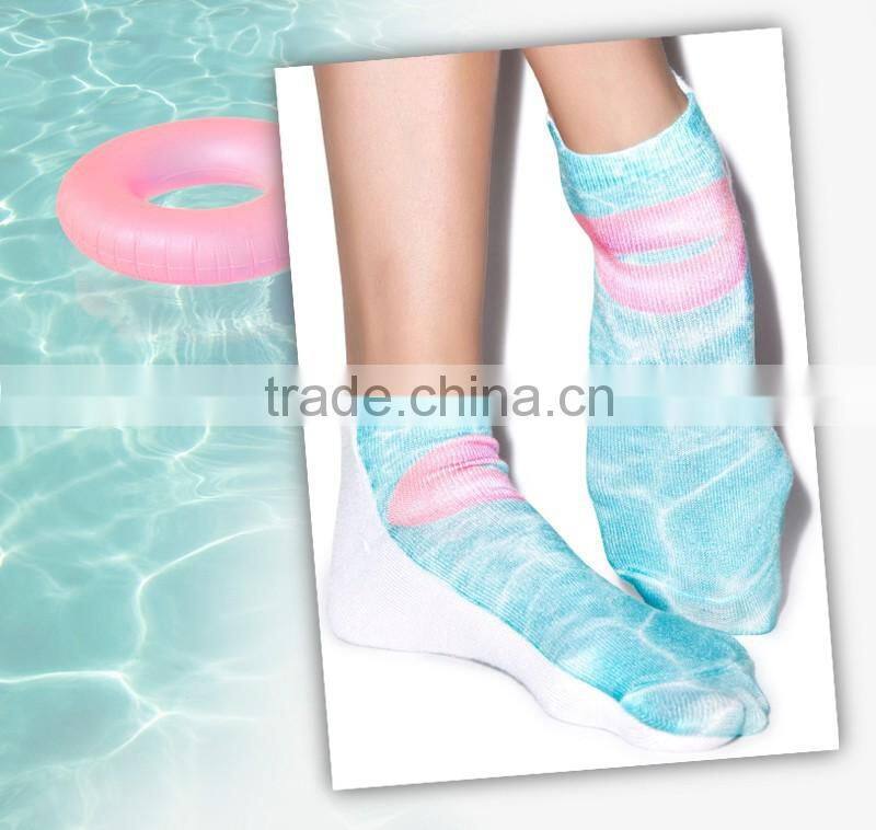 fashion metal designs high quality 3d digital full print colorful ankle socks sports unisex custom hot sale stretch spandex