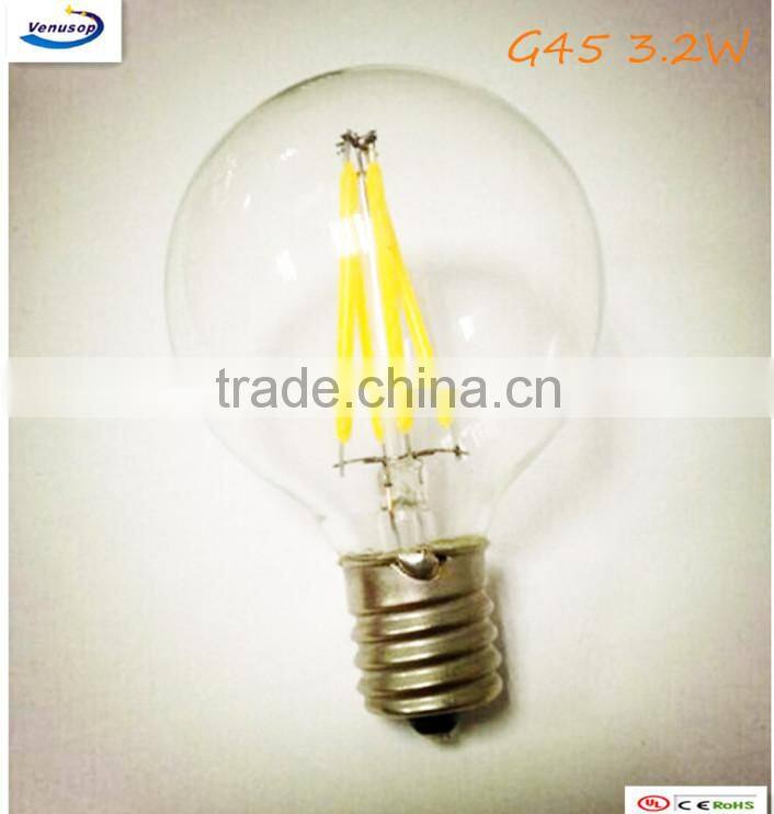 P45/G45 2watt 4watt led filament bulb Clear galss E14 230V UL CE RoHS FCC