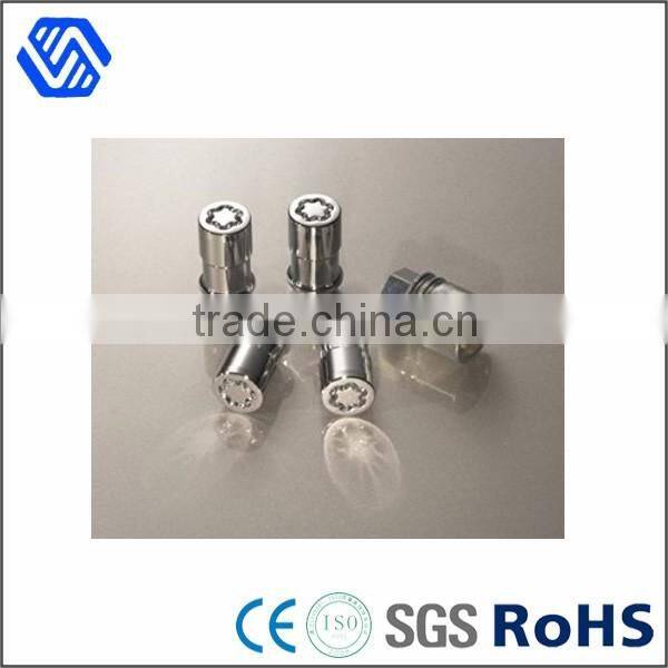 long stainless steel safe bolt nut with titanium washer together
